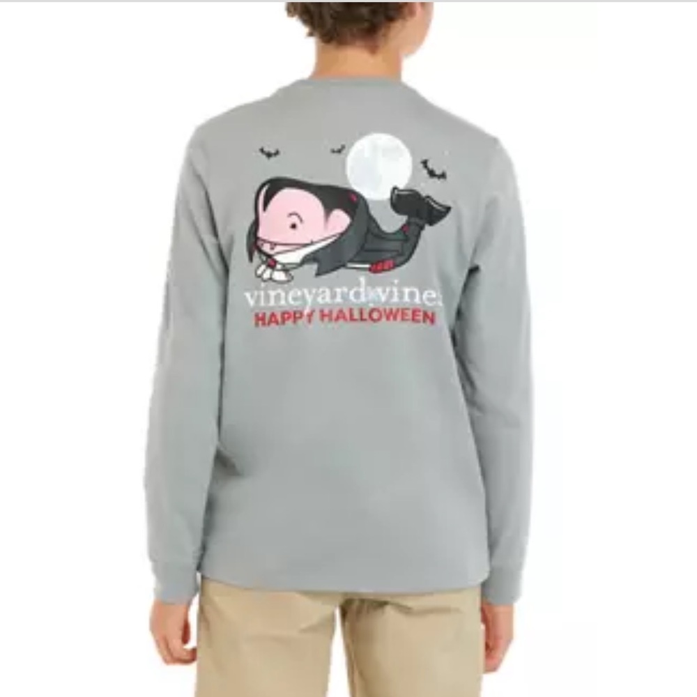 Vineyard Vines Boys Halloween Long Sleeve Shirt Size M 12-14